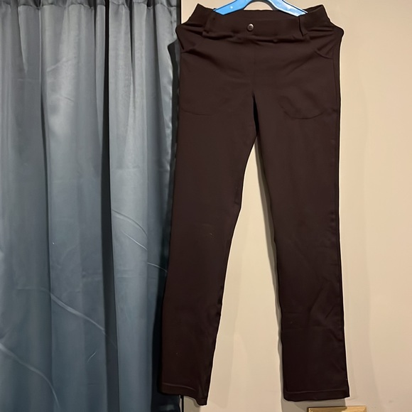 Yogi pace XS black yoga pants 2 pockets in front 2 on back with mock button - Picture 4 of 12